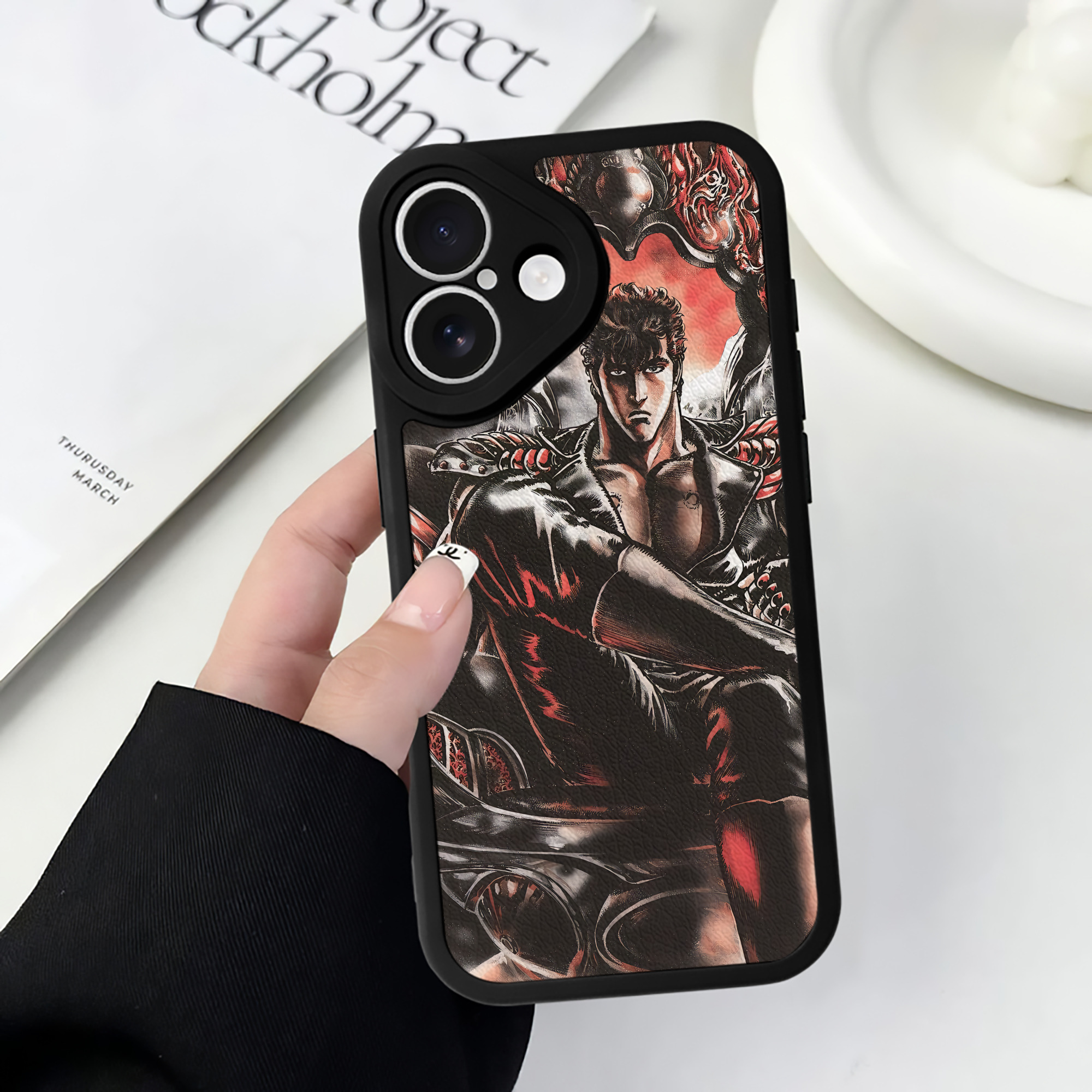 （画像用） 北斗の拳 Fist of the North Star 【iPhone 16シリーズ対応】シリコンスマホケース（レザー調） 材質：シリコン
